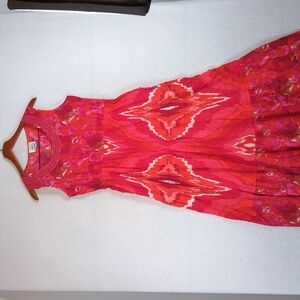 OSO Casuals Pink Fuchsia Boho Indie Vacation Cotton Maxi Dress‎ M